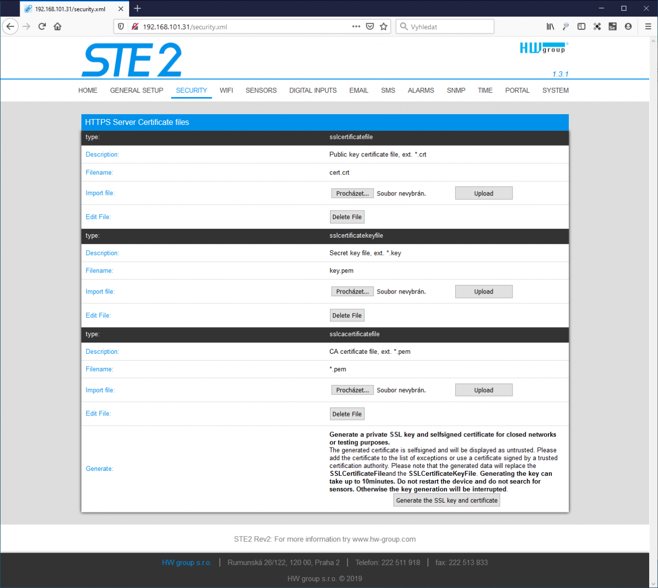 STE2 rev2 now allows access to WWW pages via HTTPS secure communication.